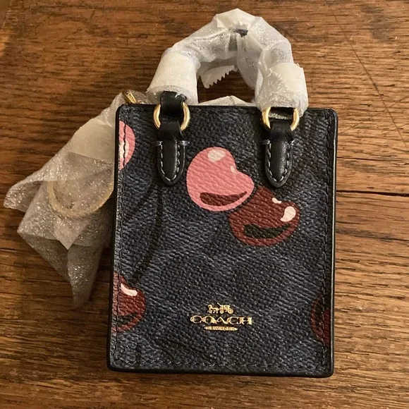 Coach Signature C Cherry Swirl Bucket Hat, Mini Tote Bag Charm & Cherry Bundle - Picture 6 of 9